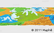 Physical Panoramic Map of Xianning, political outside