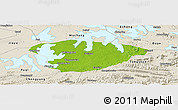 Physical Panoramic Map of Xianning, shaded relief outside