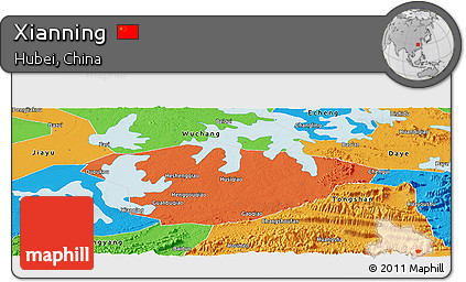 Political Panoramic Map of Xianning