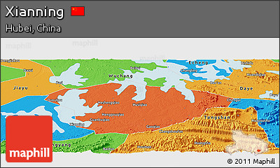 Political Panoramic Map of Xianning