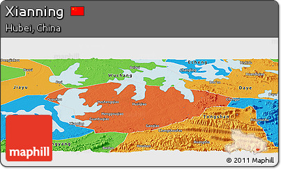 Political Panoramic Map of Xianning