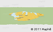 Savanna Style Panoramic Map of Xianning, single color outside