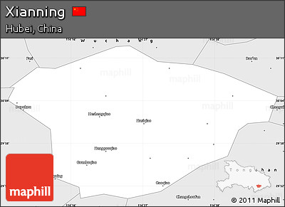 Silver Style Simple Map of Xianning