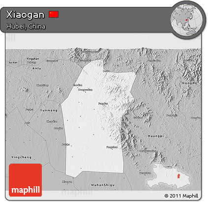 Gray 3D Map of Xiaogan