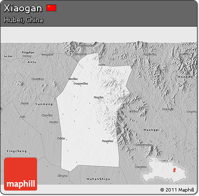 Gray 3D Map of Xiaogan