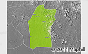 Physical 3D Map of Xiaogan, desaturated