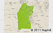Physical 3D Map of Xiaogan, shaded relief outside