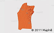 Political 3D Map of Xiaogan, single color outside