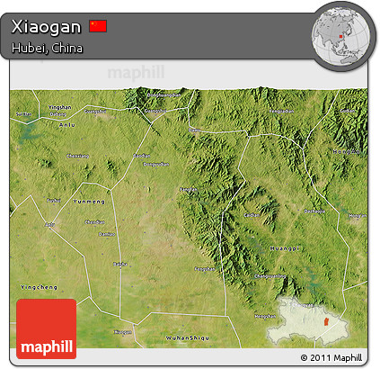 Satellite 3D Map of Xiaogan