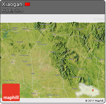 Satellite 3D Map of Xiaogan