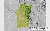 Satellite 3D Map of Xiaogan, lighten, desaturated