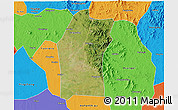 Satellite 3D Map of Xiaogan, political outside
