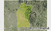 Satellite 3D Map of Xiaogan, semi-desaturated