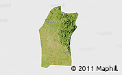 Satellite 3D Map of Xiaogan, single color outside