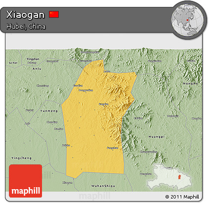 Savanna Style 3D Map of Xiaogan