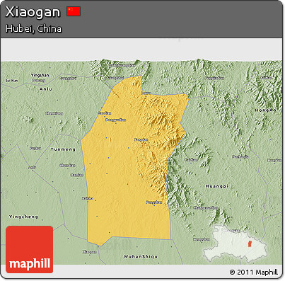 Savanna Style 3D Map of Xiaogan