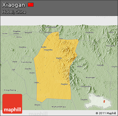 Savanna Style 3D Map of Xiaogan