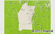 Shaded Relief 3D Map of Xiaogan, physical outside