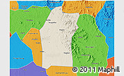 Shaded Relief 3D Map of Xiaogan, political outside