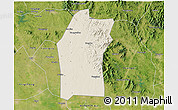 Shaded Relief 3D Map of Xiaogan, satellite outside