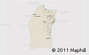Shaded Relief 3D Map of Xiaogan, single color outside