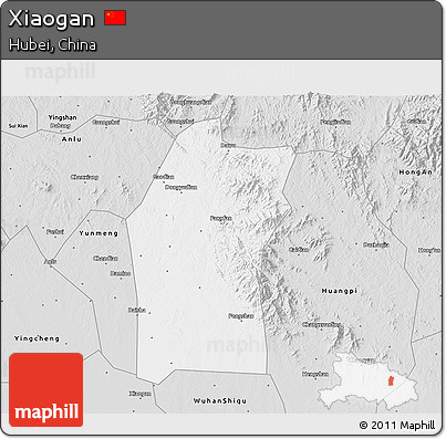 Silver Style 3D Map of Xiaogan