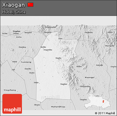 Silver Style 3D Map of Xiaogan