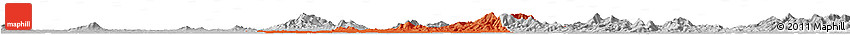 Political Horizon Map of Xiaogan, lighten, desaturated