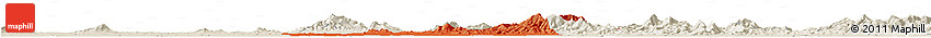 Political Horizon Map of Xiaogan, shaded relief outside