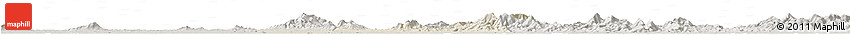 Shaded Relief Horizon Map of Xiaogan, semi-desaturated