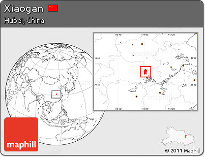 Blank Location Map of Xiaogan