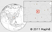 Blank Location Map of Xiaogan, highlighted country