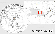 Blank Location Map of Xiaogan, highlighted parent region
