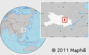 Gray Location Map of Xiaogan, highlighted parent region