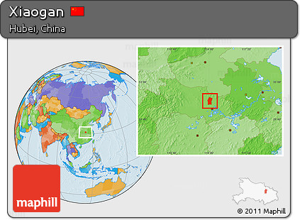 Political Location Map of Xiaogan
