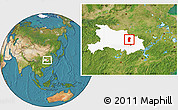 Satellite Location Map of Xiaogan, highlighted parent region