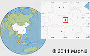 Savanna Style Location Map of Xiaogan, highlighted country