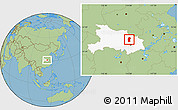 Savanna Style Location Map of Xiaogan, highlighted parent region