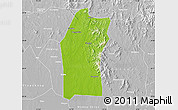 Physical Map of Xiaogan, lighten, desaturated