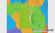 Physical Map of Xiaogan, political outside