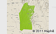 Physical Map of Xiaogan, shaded relief outside