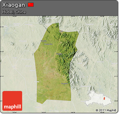 Satellite Map of Xiaogan, lighten