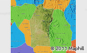Satellite Map of Xiaogan, political outside