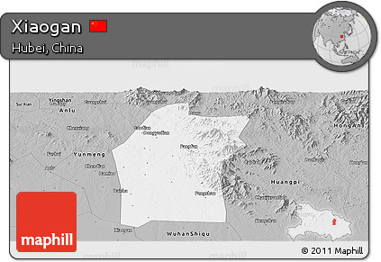 Gray Panoramic Map of Xiaogan