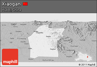 Gray Panoramic Map of Xiaogan