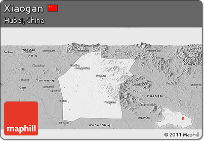 Gray Panoramic Map of Xiaogan