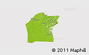 Physical Panoramic Map of Xiaogan, cropped outside
