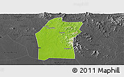 Physical Panoramic Map of Xiaogan, darken, desaturated