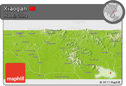 Physical Panoramic Map of Xiaogan