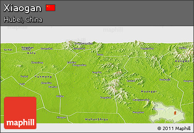 Physical Panoramic Map of Xiaogan